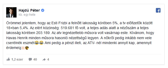 Havas Hajdúnak: mert olyan hülyén nézel ki...