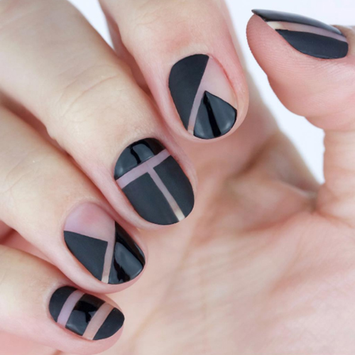 9 kreatív, fekete manikűr