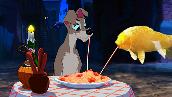 Őrületes Photoshop-parádé kerekedett a halat csókoló kutya körül