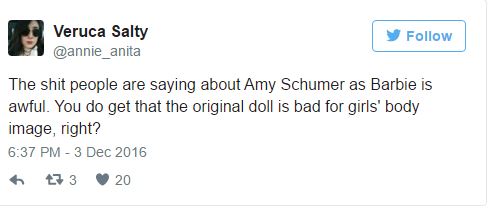 Túlsúlya miatt alázzák Amy Schumert, akit a Barbie filmre kértek fel Túlsúlya miatt alázzák Amy Schumert, akit a Barbie filmre kértek fel