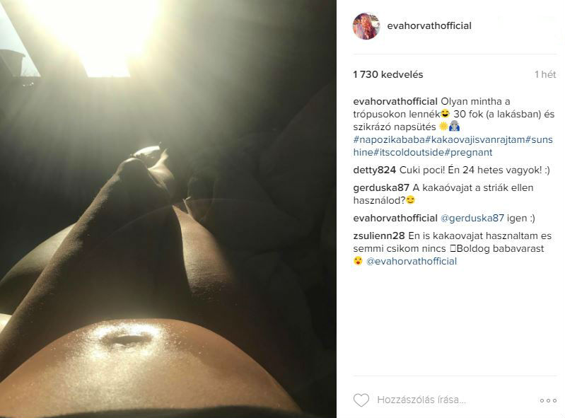 Horváth Éva pocakos fotója Horváth Éva pocakos fotója