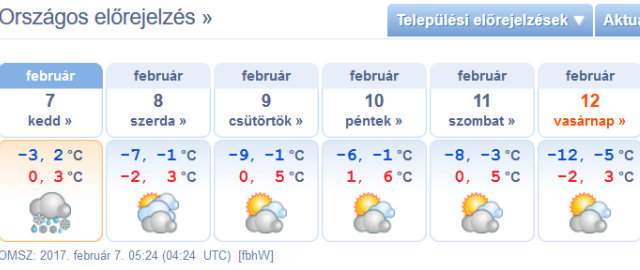 Visszatér a hideg tél