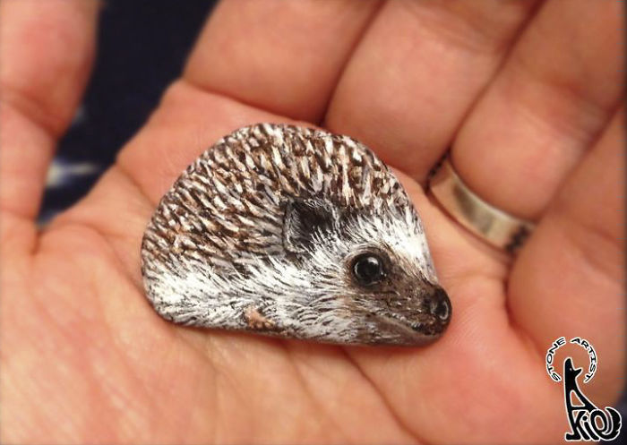 Elképesztően élethű állatokat varázsol a kavicsok felszínére egy művész