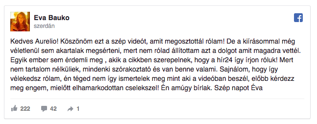 Baukó Éva VV Aurelióról: Feljelentést teszek