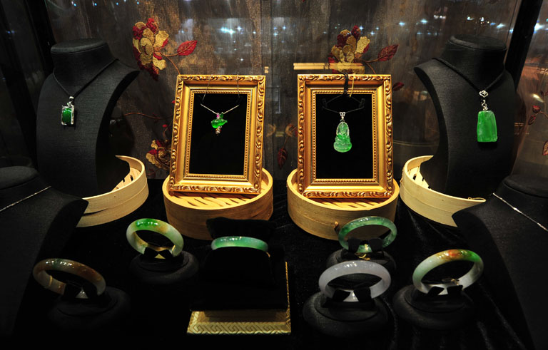 Egy kínai jade kiállítás ékszerei (Fotó: Getty Images)