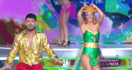 Hódi Pamela nem hiába koplalt, jól mutatott a szűk dresszben a Nagy duett színpadán