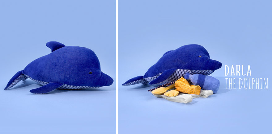 Szomorú plüssállatok tanítják a gyerekeket az óceánok szennyezettségéről