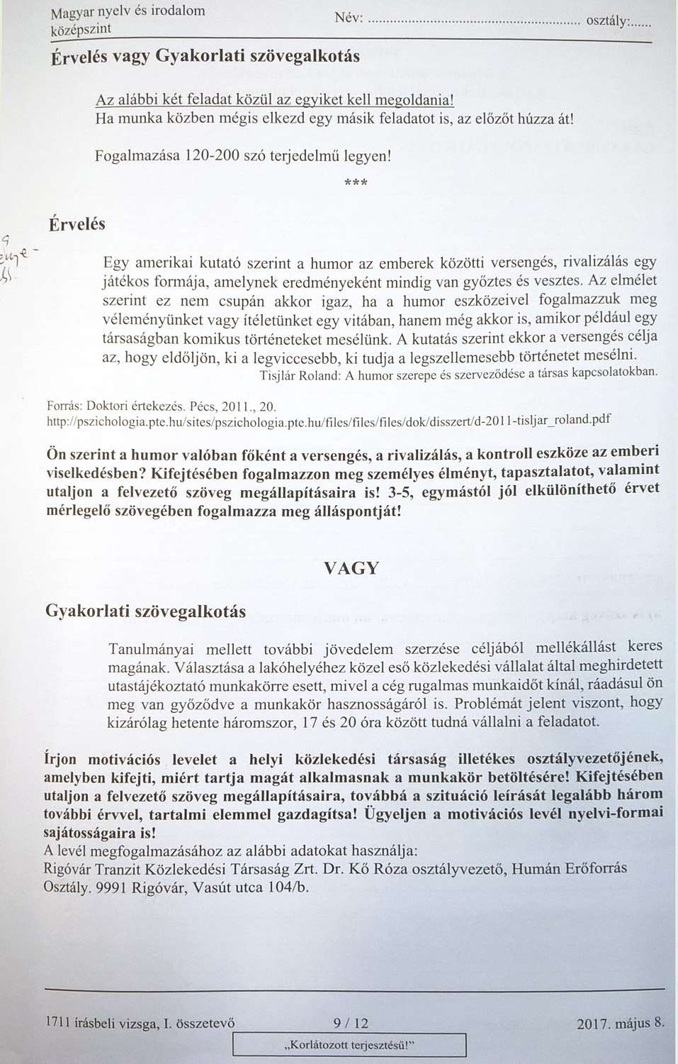 A magyar középszintű érettségi részleges megoldásai, és egy gyakorló szaktanár értékelése