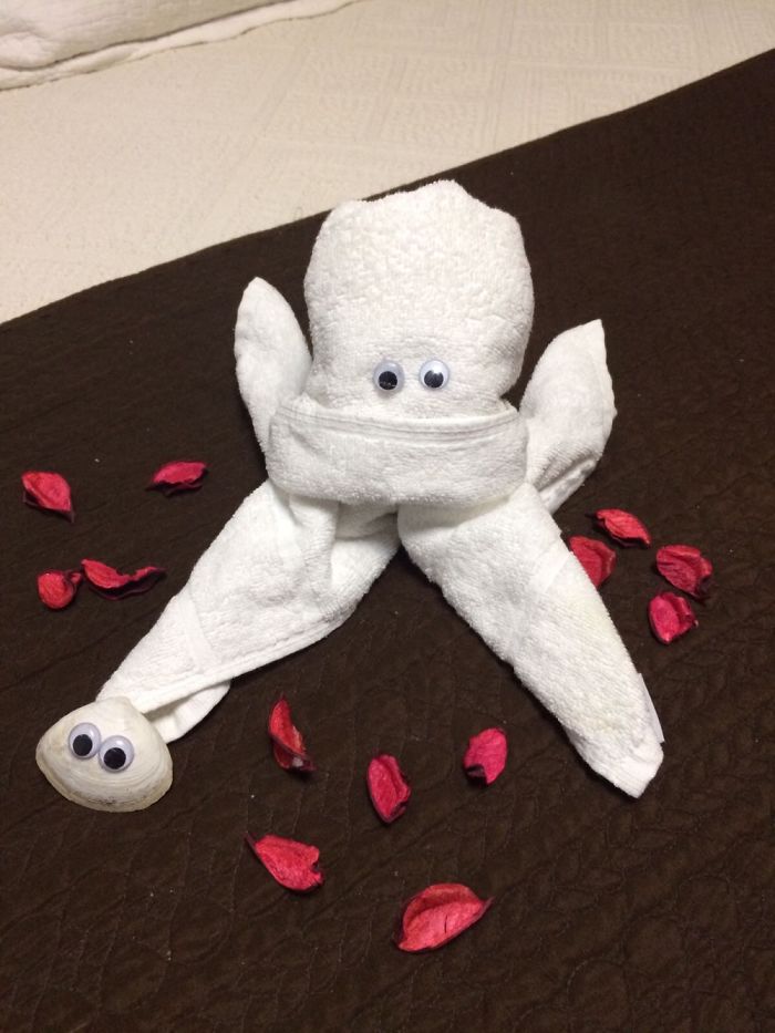 Zseniális törölközőszobrokat alkot egy hotel takarítónője Zseniális törölközőszobrokat alkot egy hotel takarítónője