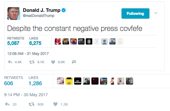 Donald Trump szerint covfefe