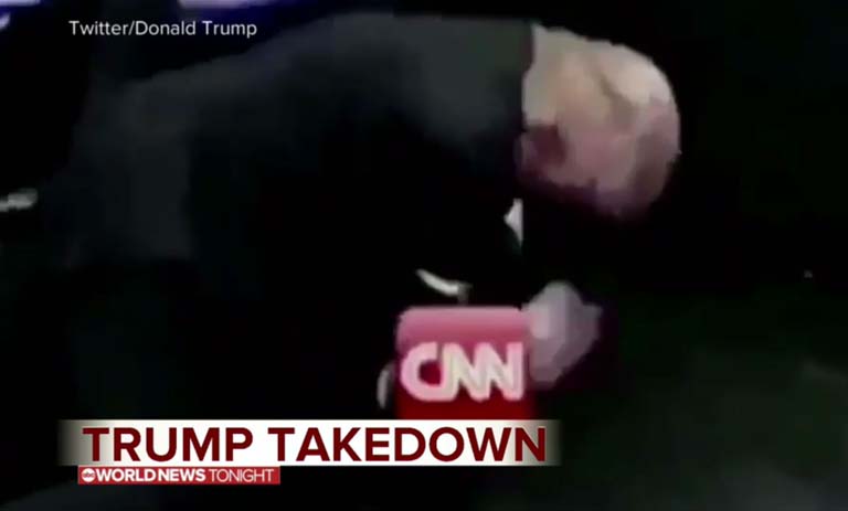 Egy képkocka az elképesztő videóból. Felül az Egyesült Államok jelenlegi elnöke látható (Fotó: Twitter/Donald Trump)