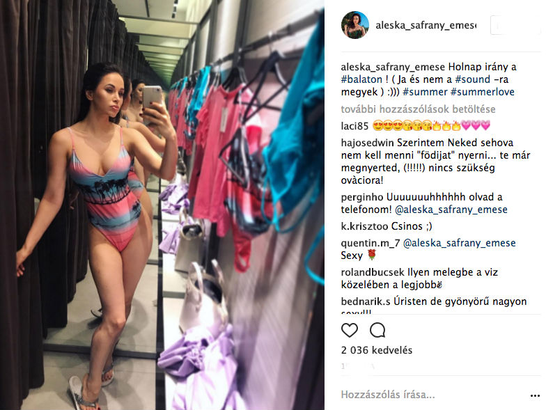 Sáfrány Emese ebben a fürdőruhában feltűnő jelenség