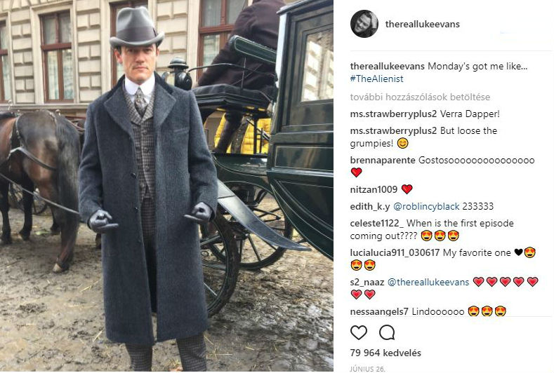 Az Űalienist forgatásáról is posztolt már Luke Evans