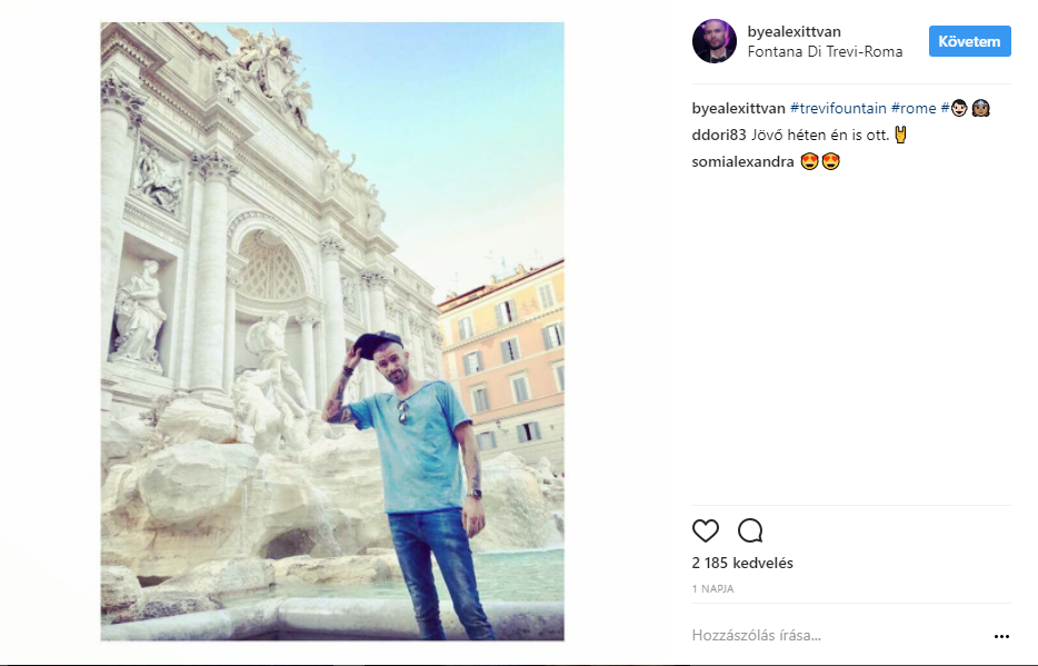 Rómában vakációzik szerelmével ByeAlex Rómában vakációzik szerelmével ByeAlex