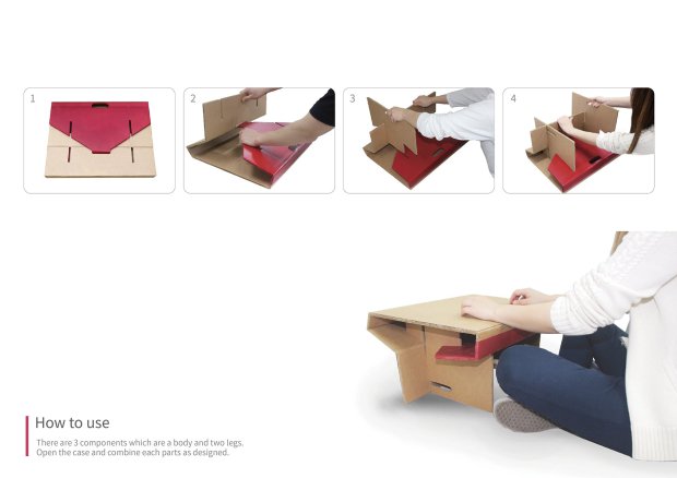 Kartonból készült asztalka segít házit írni a rászoruló gyerekeknek Kartonból készült asztalka segít házit írni a rászoruló gyerekeknek