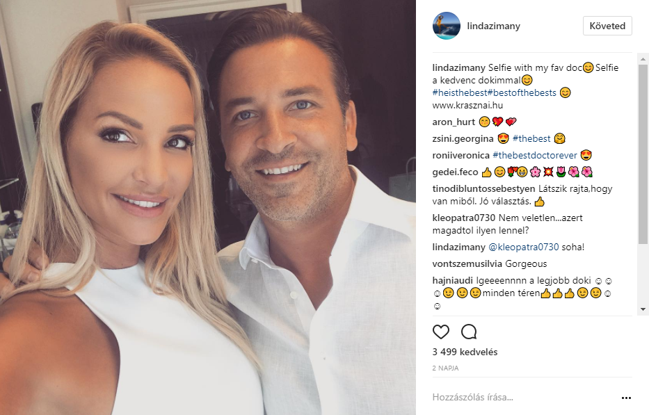 Kedvenc orvosával, Krasznai Zsolttal pózol