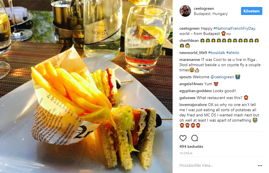 Bár őt nem látjuk, a sültkrumplija elég jól néz ki