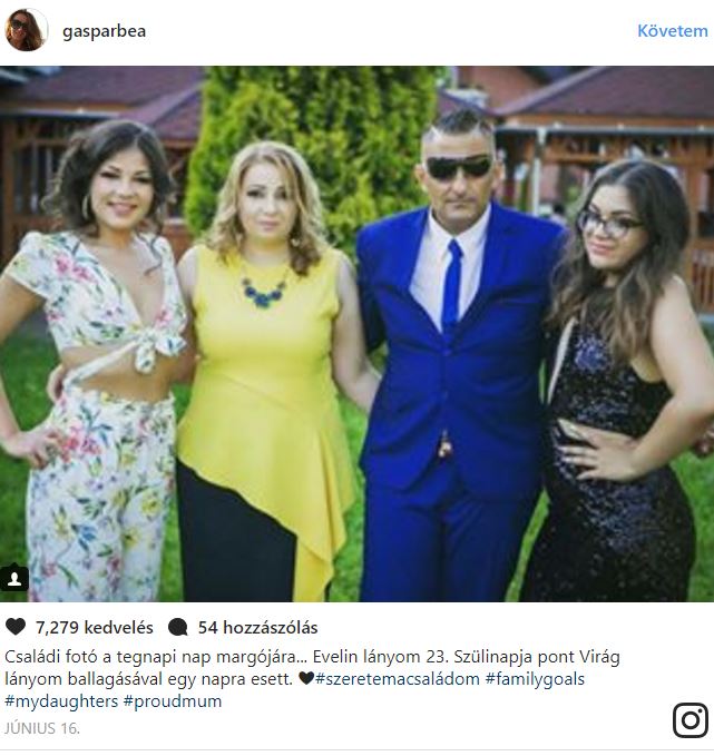 Gáspár Bea és Gsápár Győző a lányaikkal, Virággal és Evelin Gáspár Bea és Gsápár Győző a lányaikkal, Virággal és Evelin