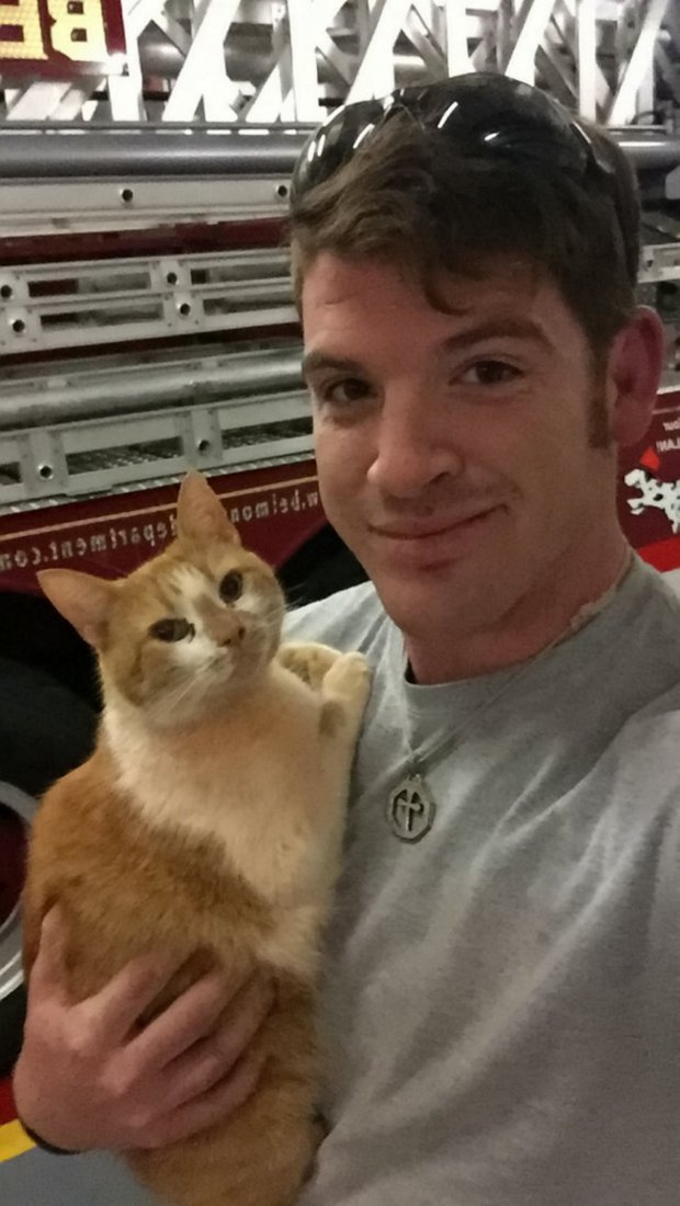 Tűzoltók fogadták be az elárvult cicát