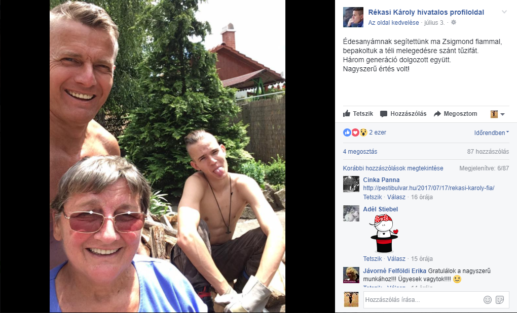 Rékasi Károly édesanyjánál jártak