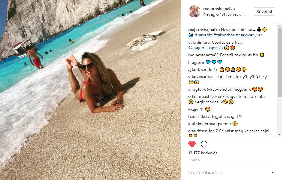 Hajni a barátnőivel nyaralt Zakynthoson