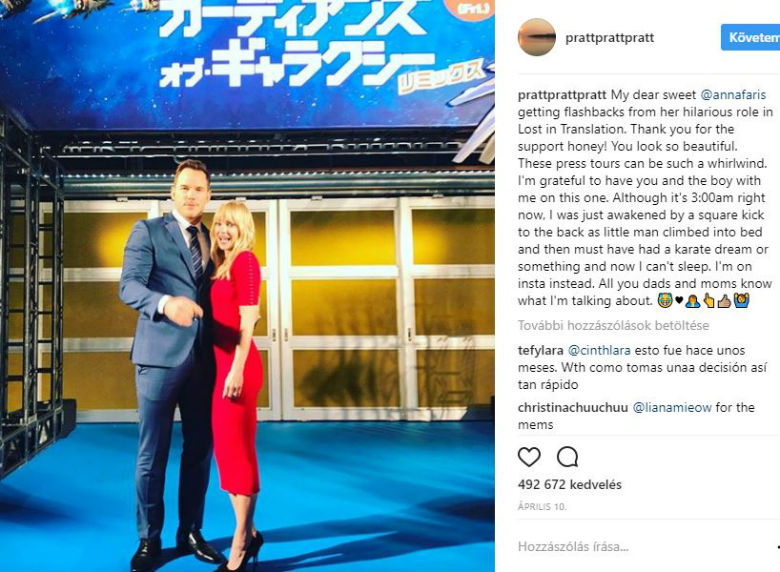 Chris Pratt minden alkalommal gyünyörűen beszélt a feleségéről, mint egy szerelmes kamasz