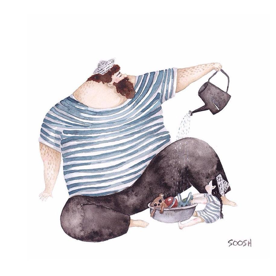 Megható illusztrációk az apa-lánya kötelékről