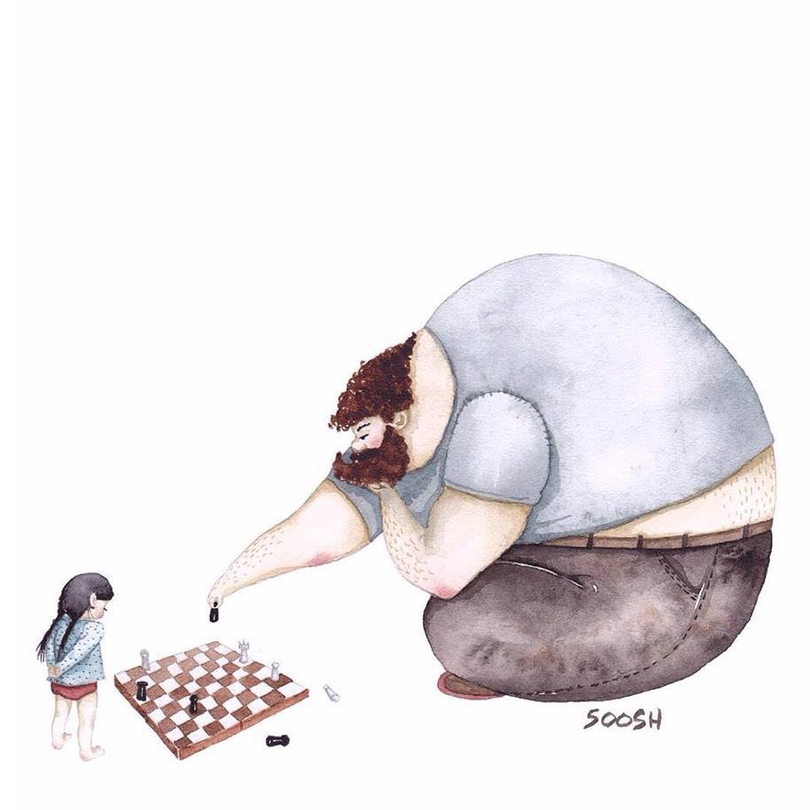 Megható illusztrációk az apa-lánya kötelékről