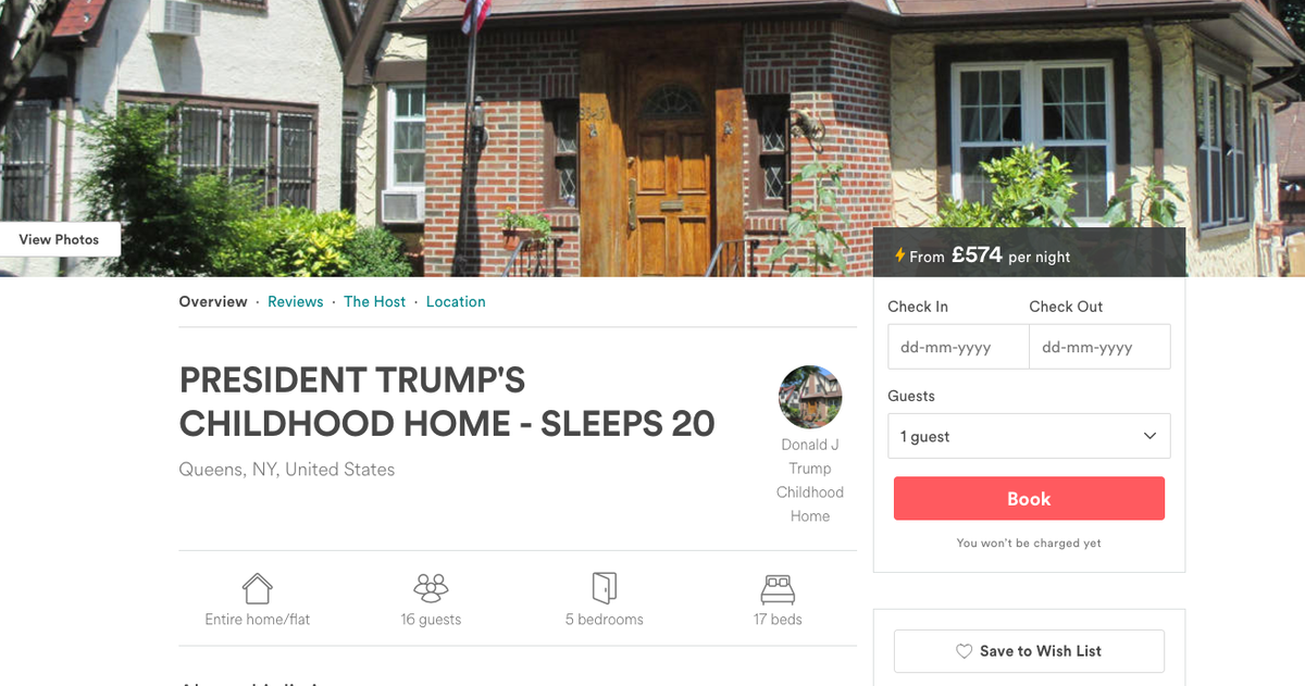 Ennyiért aludhatsz Donald Trump gyerekkori ágyában