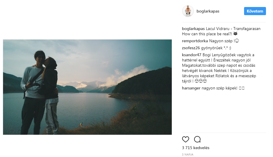 Kapás Bogi szerelmes képétől mind elolvadunk Kapás Bogi szerelmes képétől mind elolvadunk