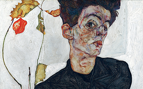 Egon Schiele - Önarckép, 1912 (részlet)