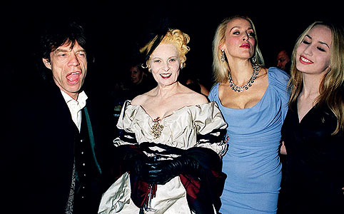 Mick Jagger, Vivien Westwood designer, Jerry hall és lánya, Elizabeth