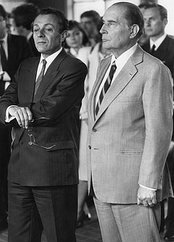 Michel Rocard és Francois Mitterand
