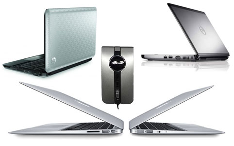  Apple MacBook Air, HP Mini 210 Silver Crystal, Dell Vostro 3500 Silver, Samsung AnyZen M30