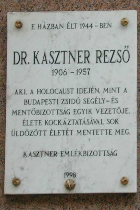 Kasztner Rezső emléktáblája
