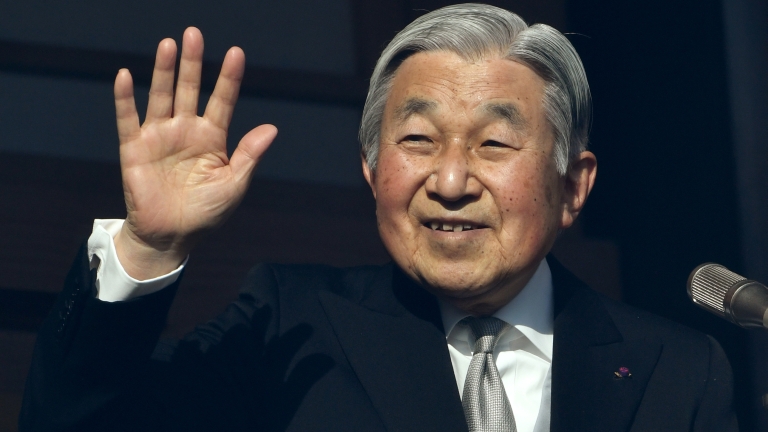 Akihito csásázr 2017 januárjában (fotó: AFP / Toshifumi Kitamura)