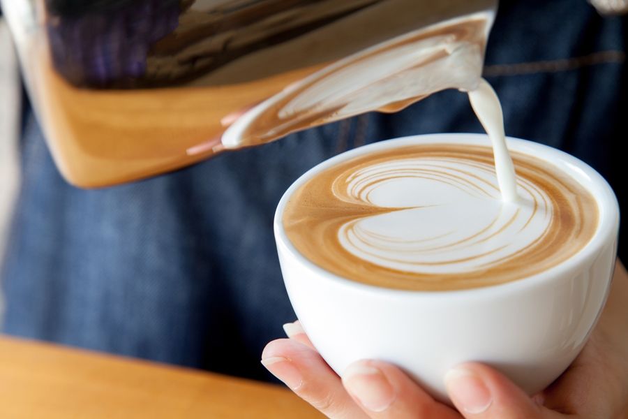 kávé latte tejhab szív