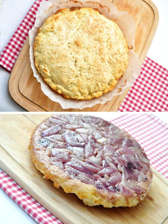 lila hagymás pite lepény fordított