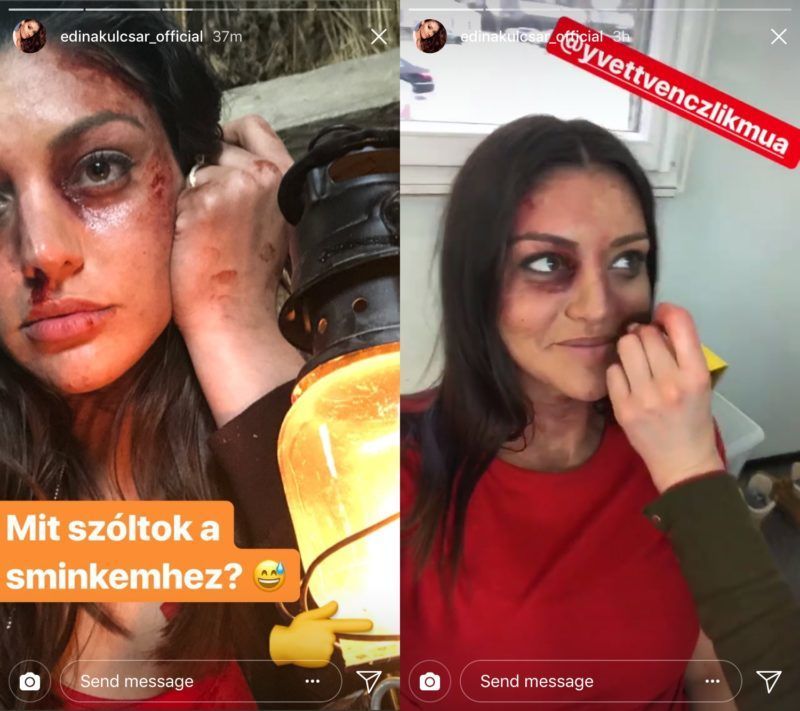 kulcsar edina instastory smink