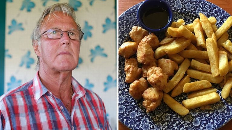 Derek Elliot és az étel (forrás. Daily Star / SWNS)