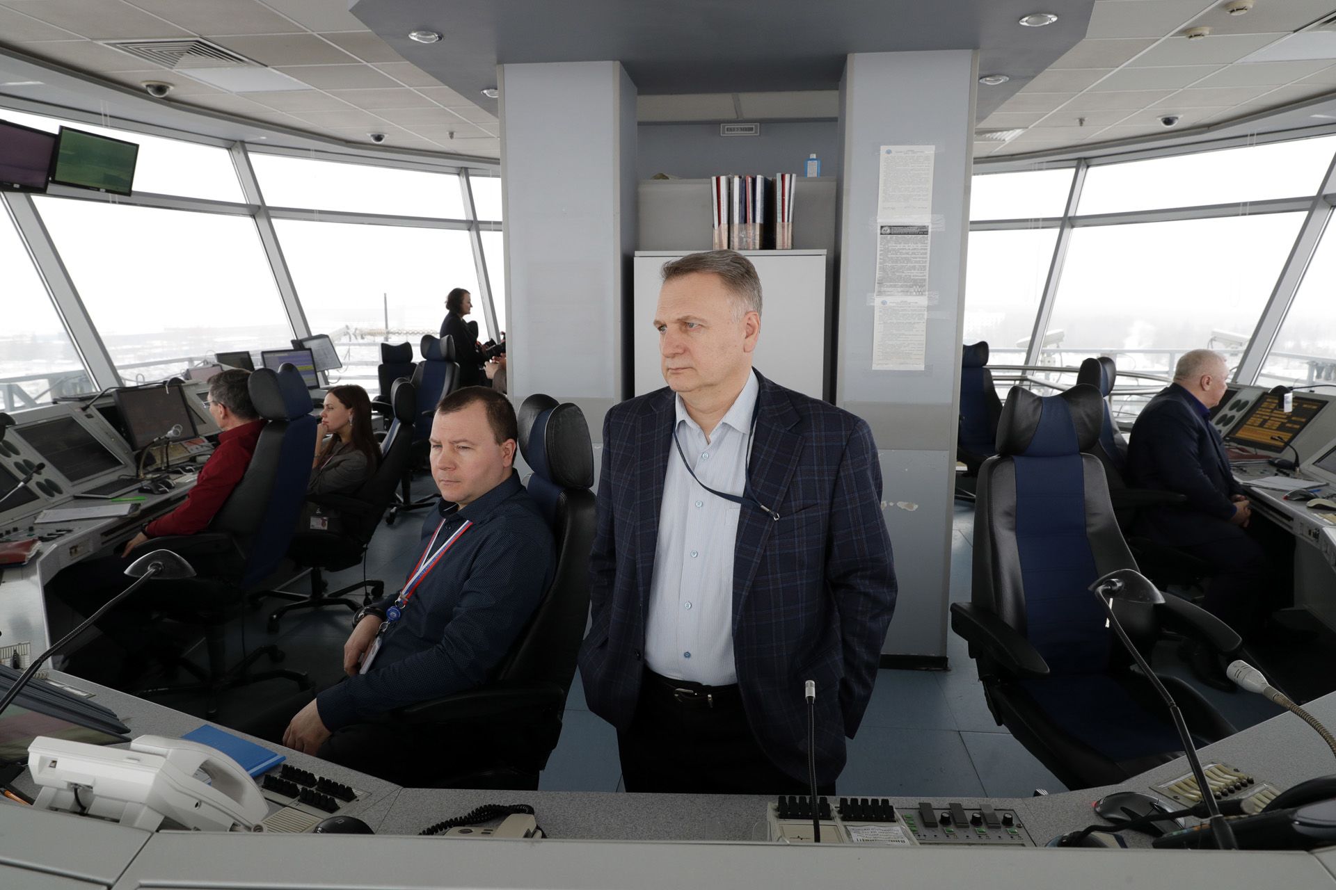 A moszkvai Domogyedovói Nemzetközi Repülőtér repülésirányító központja (Fotó: Mikhail Japaridze/TASS)