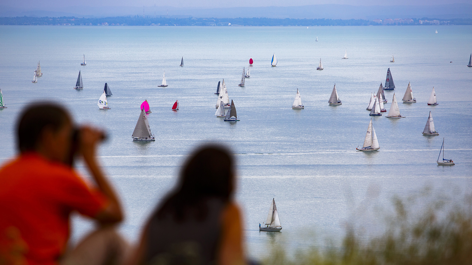 balaton, vitorlás, távcső