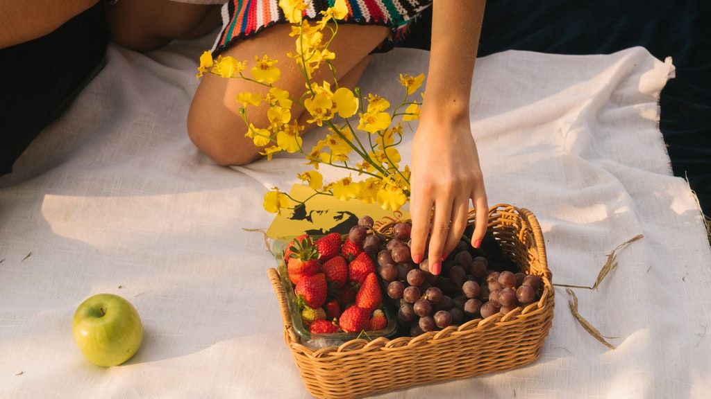 szőlő, kosár, szüret, alma