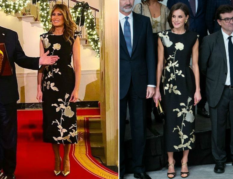 melania trump letícia királyné egyforma ruha