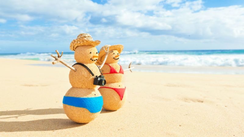 meleg tél hóember homok