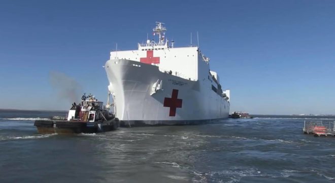 A hajó kapacitása egész elképesztő, fedélzetén 1300 fős orvosi és ápolószemélyzet biztosítja az ellátást. - Fotó: OMSZ