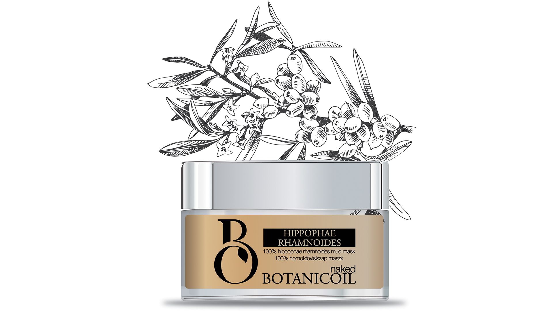 BotanicOil - Hippophae Rhamnoides Mud Mask, 100% Homoktövis Maszk