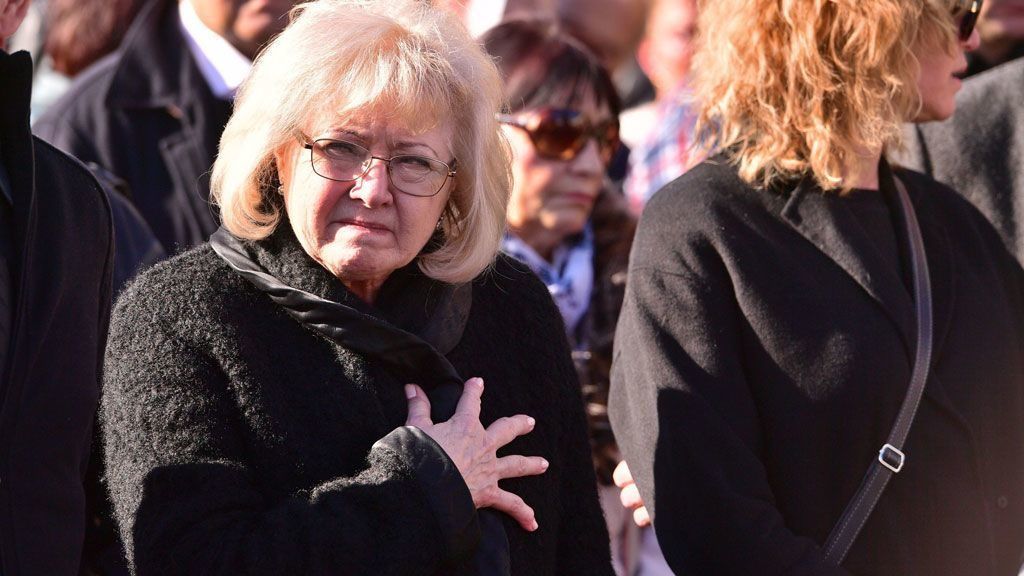 Dekány Sarolta Koós János temetésén a Farkasréti temetőben (Fotó: Schumy Csaba)