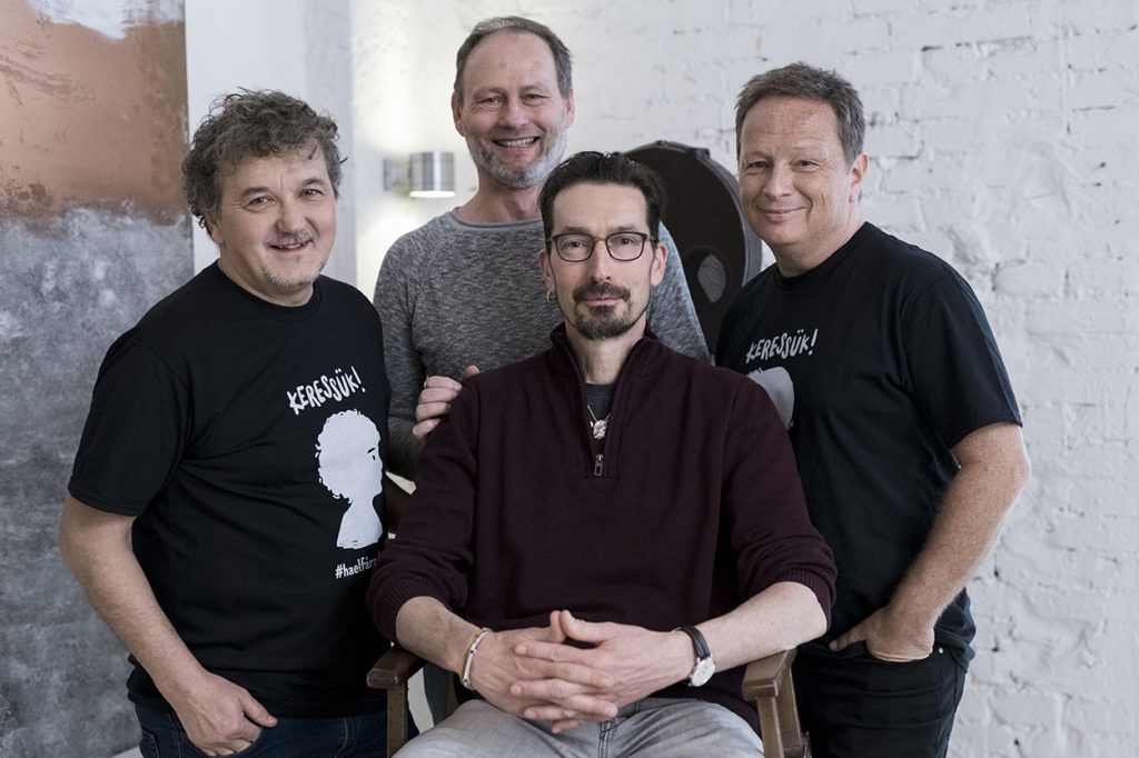 Scherer Péter színész, Szatmári Péter DOP, Geszti Péter producer, Rohonyi Gábor rendező (Fotó: Glódi Balázs)