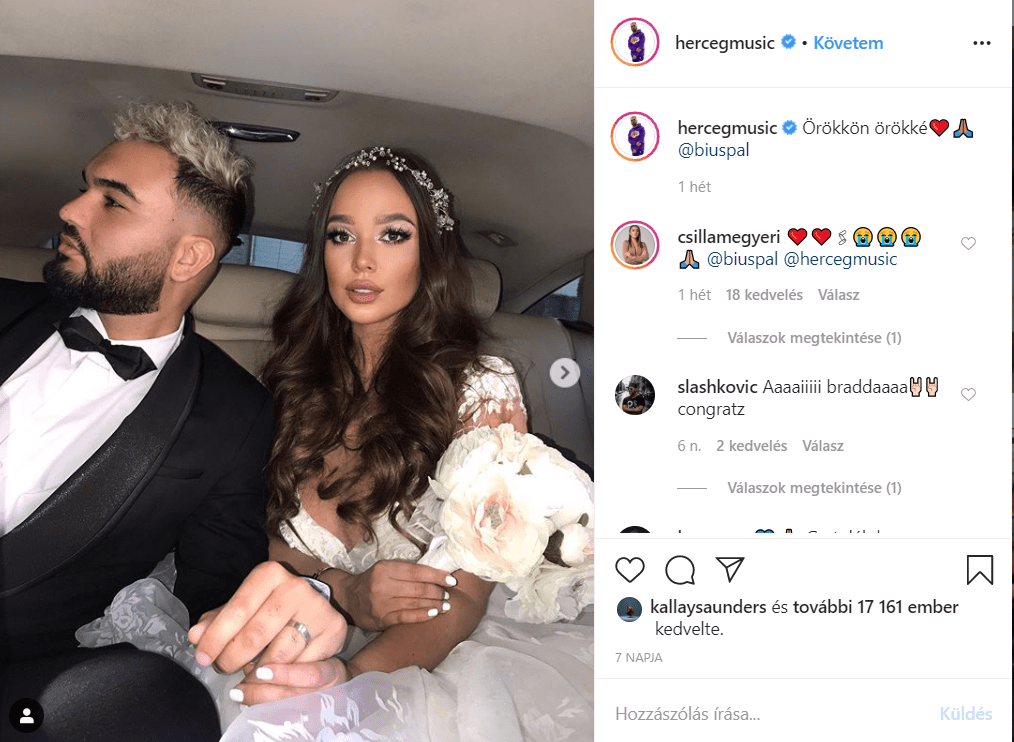 Herceg Dávid szűk körben vette el szerelmét